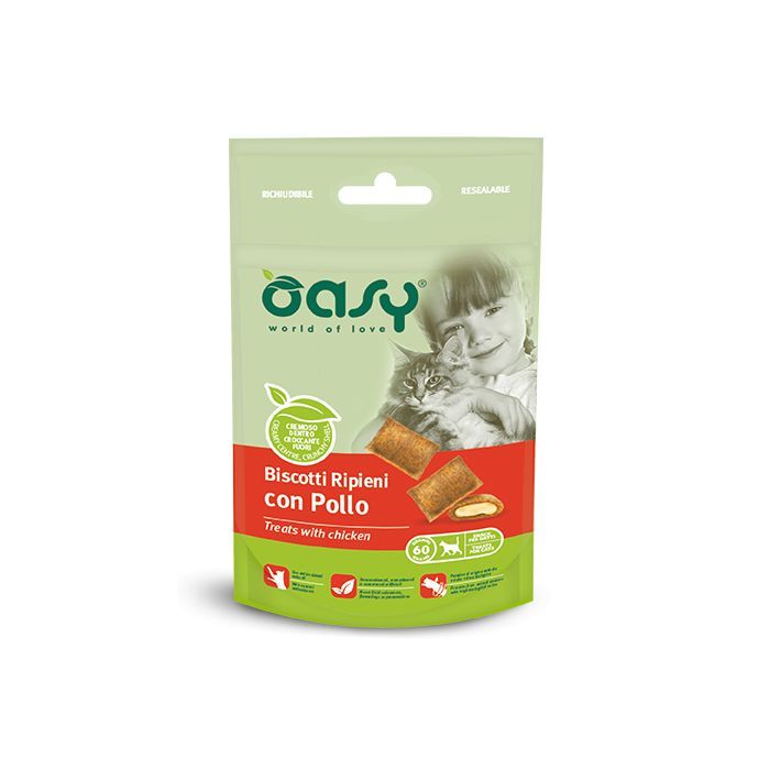 Лакомство для котов OASY TREATS с курицей 60 г Фото