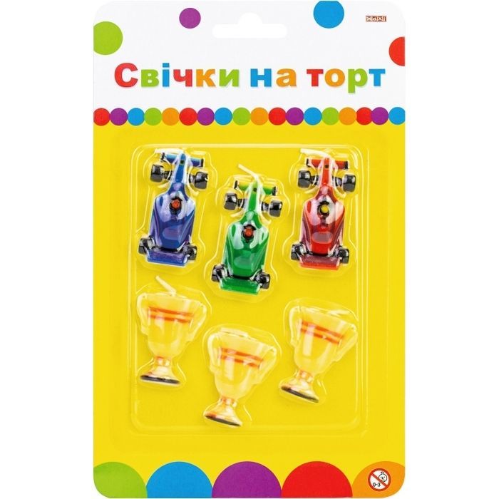 Свеча Maxi Гонки 6 шт на торт Фото