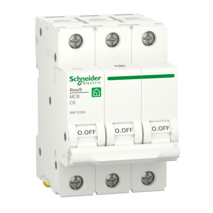 Автоматический выключатель Schneider Electric RESI9 6kA 3P 6A C Фото
