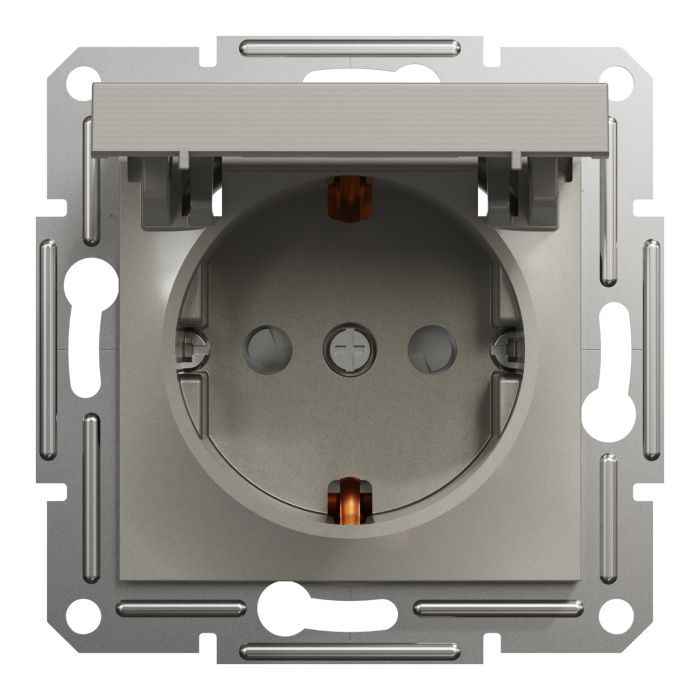 Розетка Schneider Electric ASFORA з кришкою, бронза Фото