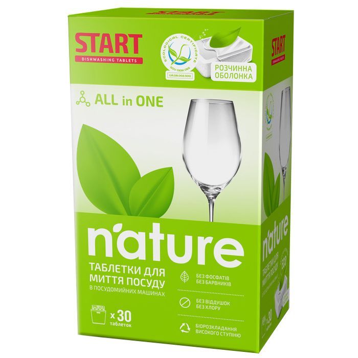 Таблетки для посудомоечных машин Start Nature Экологические 30 шт. Фото