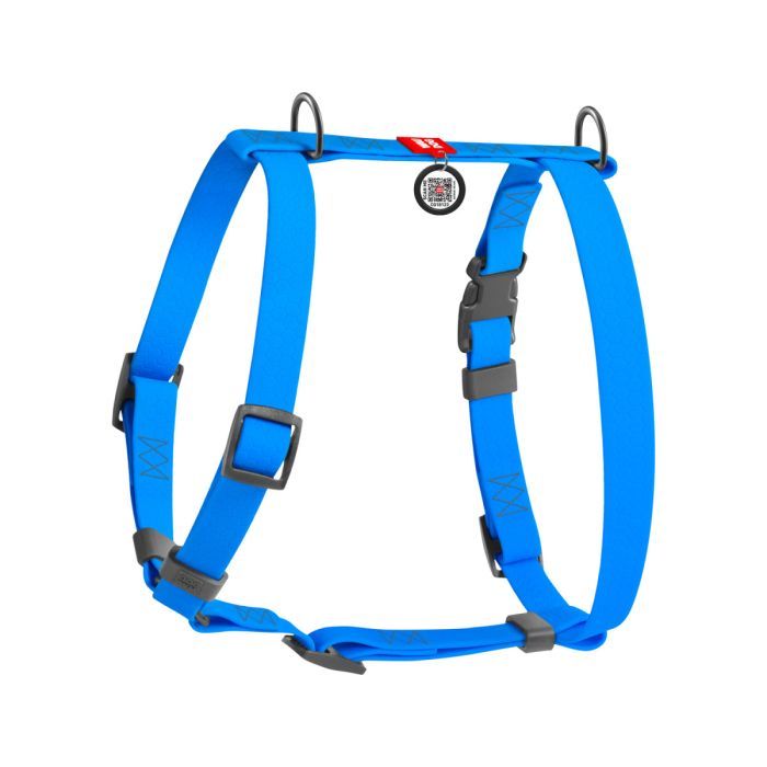 Шлей для собак WAUDOG Waterproof анатомическая Н-образная S голубая Фото