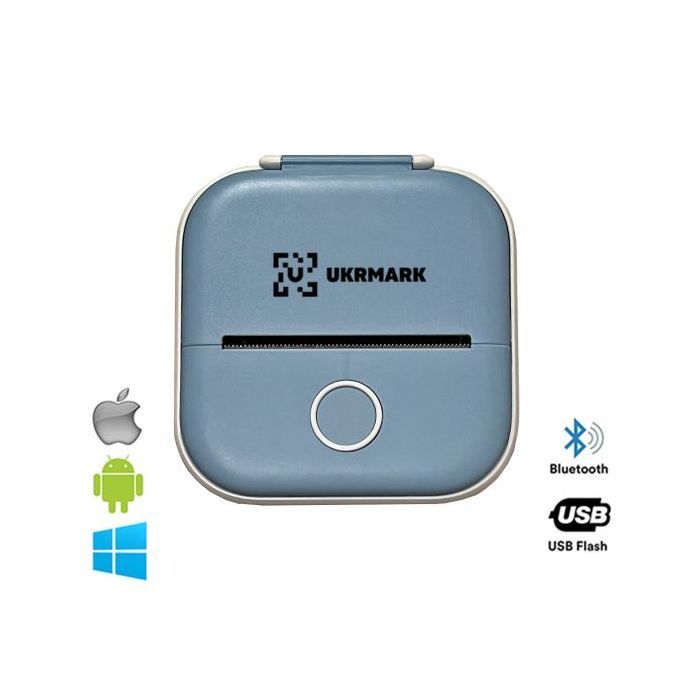 Принтер чеков UKRMARK P02BL Bluetooth, голубой Фото