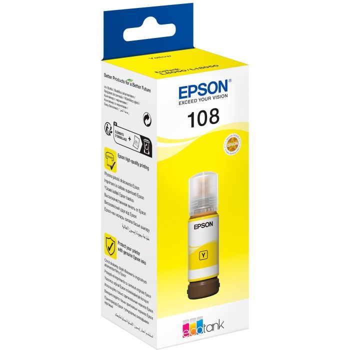 Контейнер с чернилами Epson 108 EcoTank L8050/L18050 yellow Фото