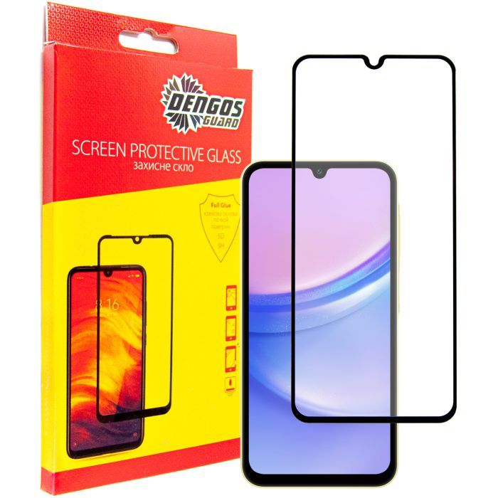 Стекло защитное Dengos Samsung Galaxy A15 (black) Фото
