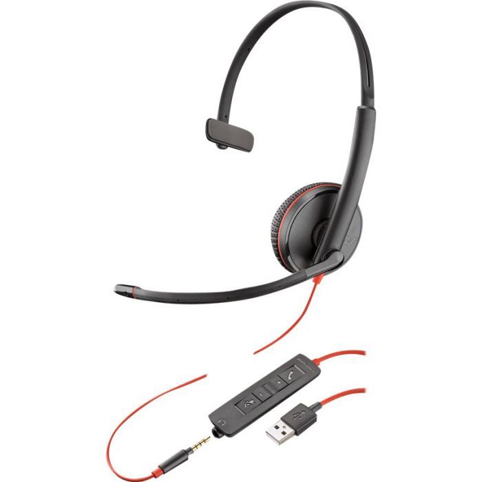 Наушники Poly BlackWire C3215 USB-C/A + 3.5mm HS Mono Фото