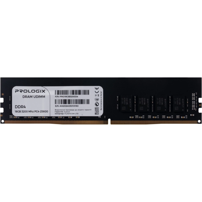 МодульпамятидлякомпьютераDDR416GB3200MHzPrologix(PRO16GB3200D4)
