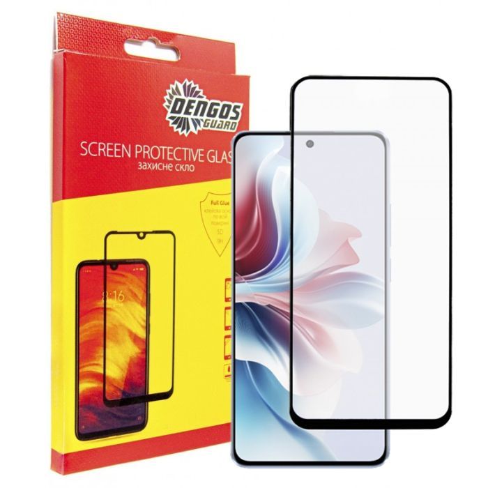 Стекло защитное Dengos Full Glue OPPO Reno 11F (black) Фото
