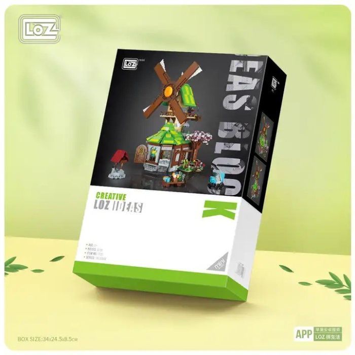 Конструктор LOZ mini Дом с ветряной мельницей без фигурок Фото