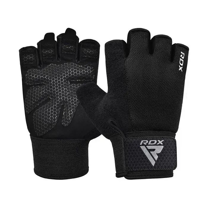 Перчатки для фитнеса RDX W1 Half Black Plus M Фото