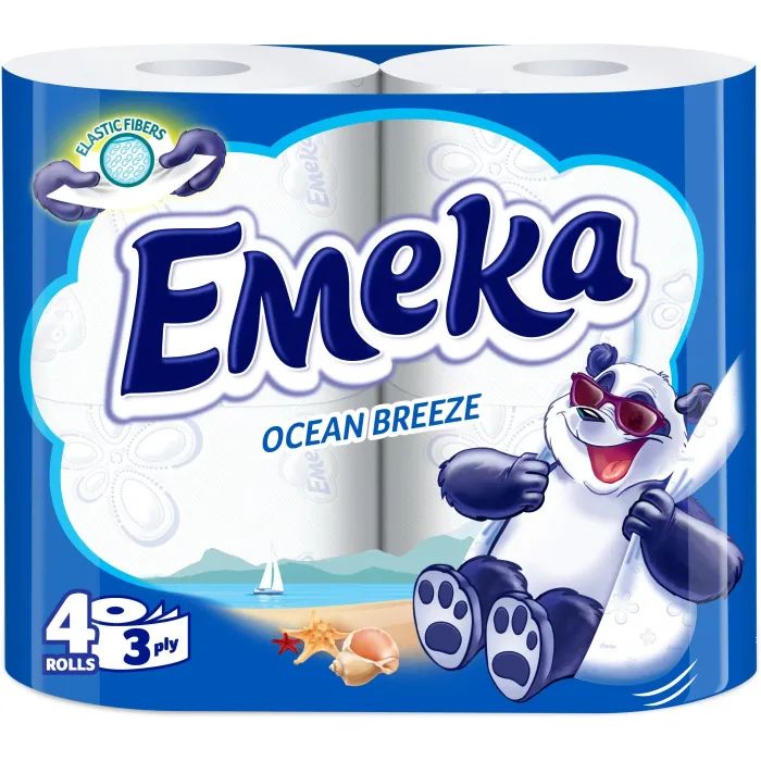 Туалетная бумага Emeka Ocean Breeze 3 слоя 4 рулона Фото