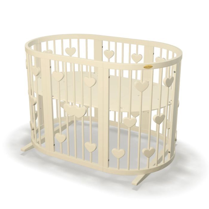 Кроватка Ingvart трансформер Smart Bed Oval (60х72, 60х120, 60х168 Фото