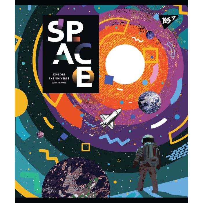 Тетрадь Yes А5 Space Abstract 18 аркушів клітинка Фото