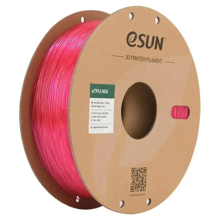 Пластик для 3D-принтера eSUN eTPU-95A 1кг, 1.75мм, pink transparent Фото