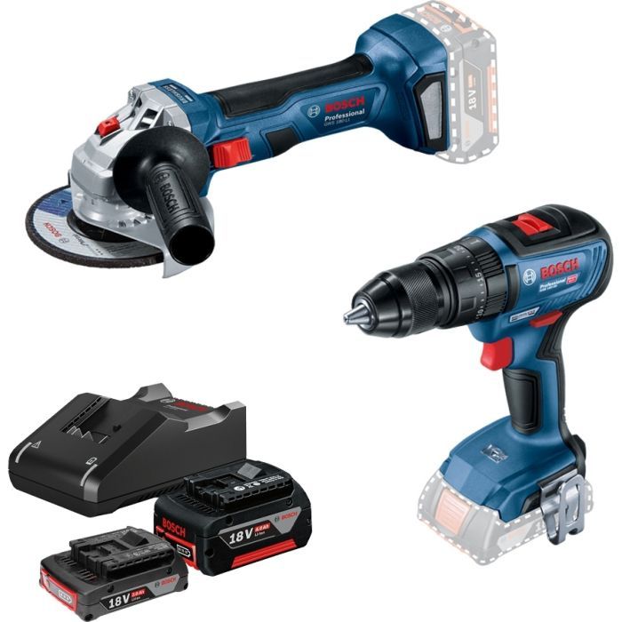 Набор электроинструментов Bosch 18V GWS180-LI, GSB 18V-50, 2х4А Фото