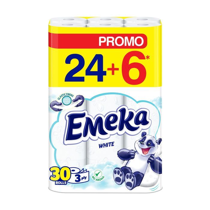 Туалетная бумага Emeka White 3 шари 30 рулонів Фото