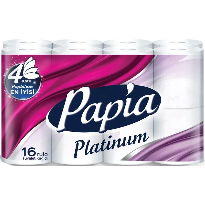 Туалетная бумага Papia Platinum 4 слоя 16 рулонов Фото