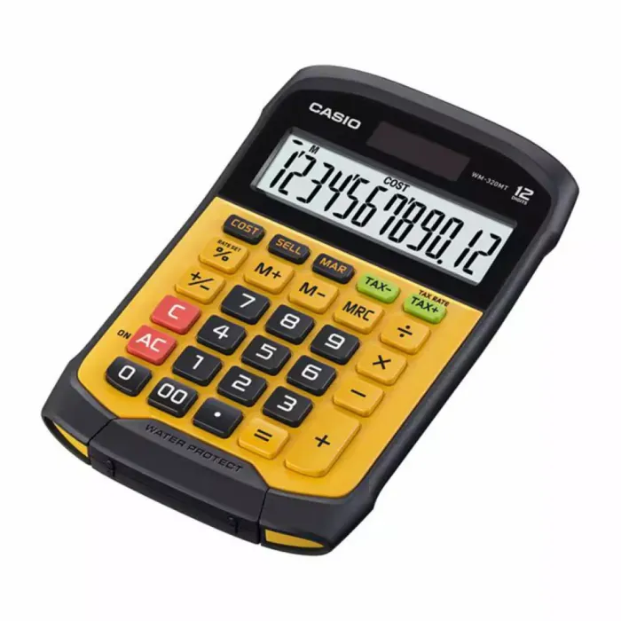 Калькулятор Casio WM-320MT-W-EC, чорно-желтый Фото