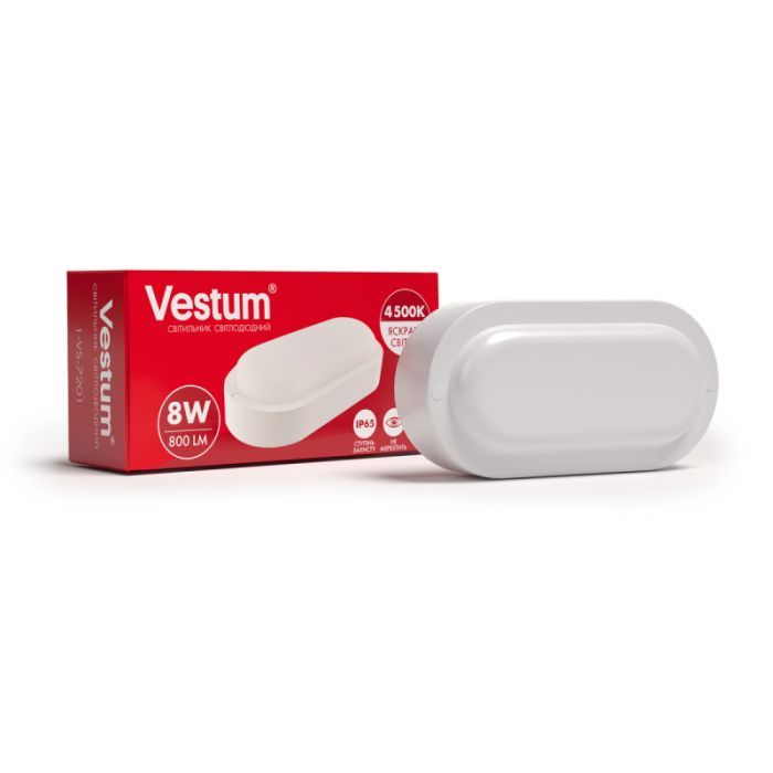 Светильник Vestum ЖКХ LED 8W овал 4500K 220V Фото