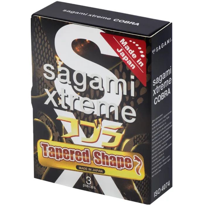Презервативы Sagami Xtreme Tapered Shape Cobra 3 шт. Фото