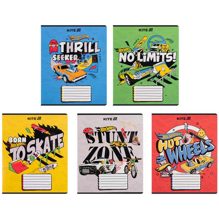 Тетрадь Kite Hot Wheels, 18 аркушів, лінія Фото