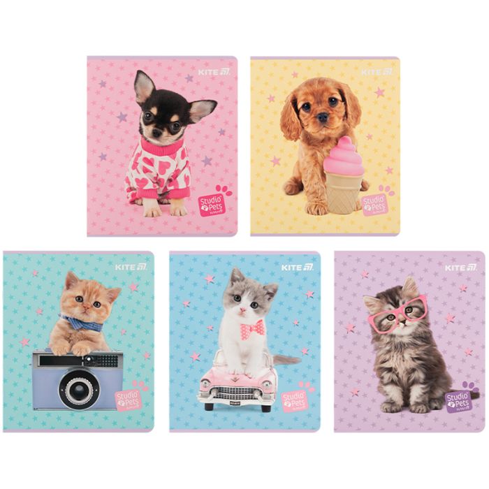 Тетрадь Kite Studio Pets, 24 листа, клетка Фото