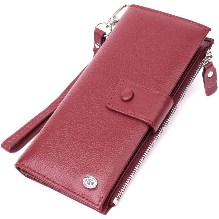 Кошелек ST Leather З натуральної шкіри Бордовий Фото