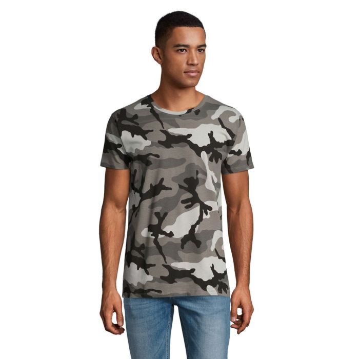 Футболка Sol's Camo men сірий камо M Фото