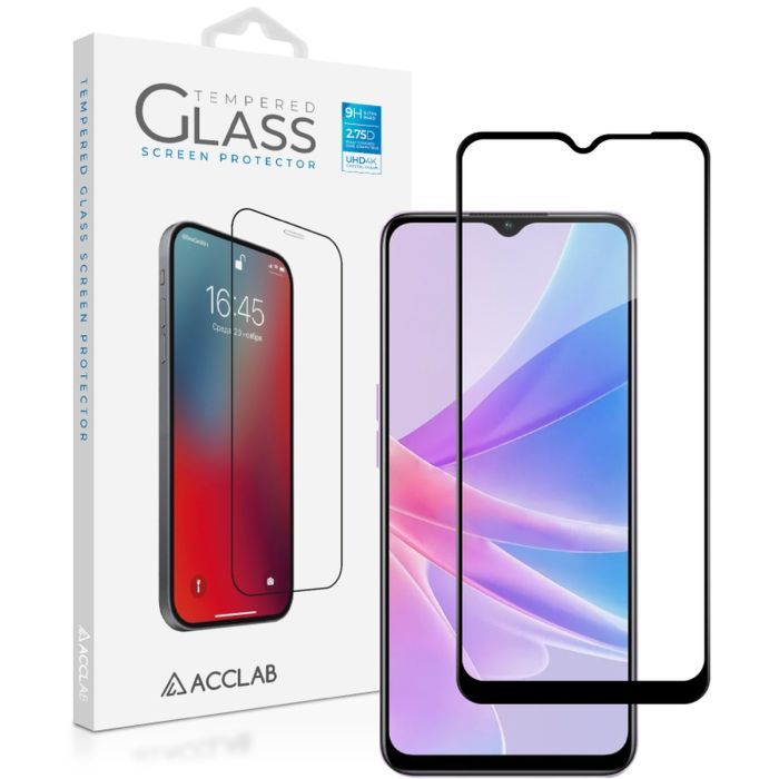 Стекло защитное ACCLAB Full Glue Oppo A58 4G Black Фото