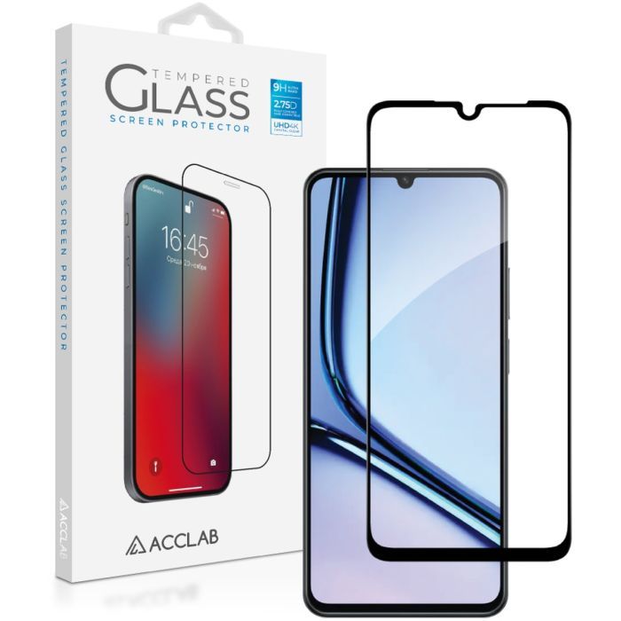 Стекло защитное ACCLAB Full Glue Realme Note 60X Black Фото
