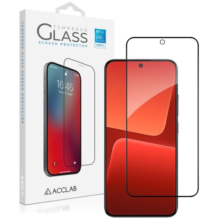 Стекло защитное ACCLAB Full Glue Xiaomi 13 Black Фото