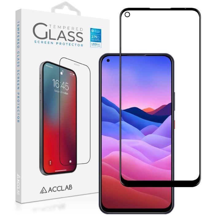 Стекло защитное ACCLAB Full Glue ZTE Blade V2020 Black Фото