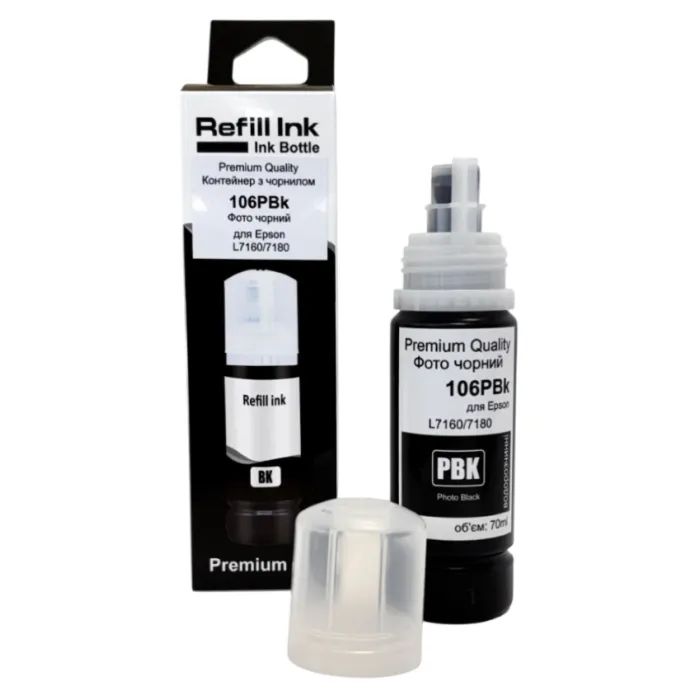 Чернила Premium Quality Epson 106 70мл Photo Black C13T00R140 Фото