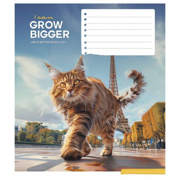 Тетрадь Школярик Gigantic cats 12 аркушів лінія Фото