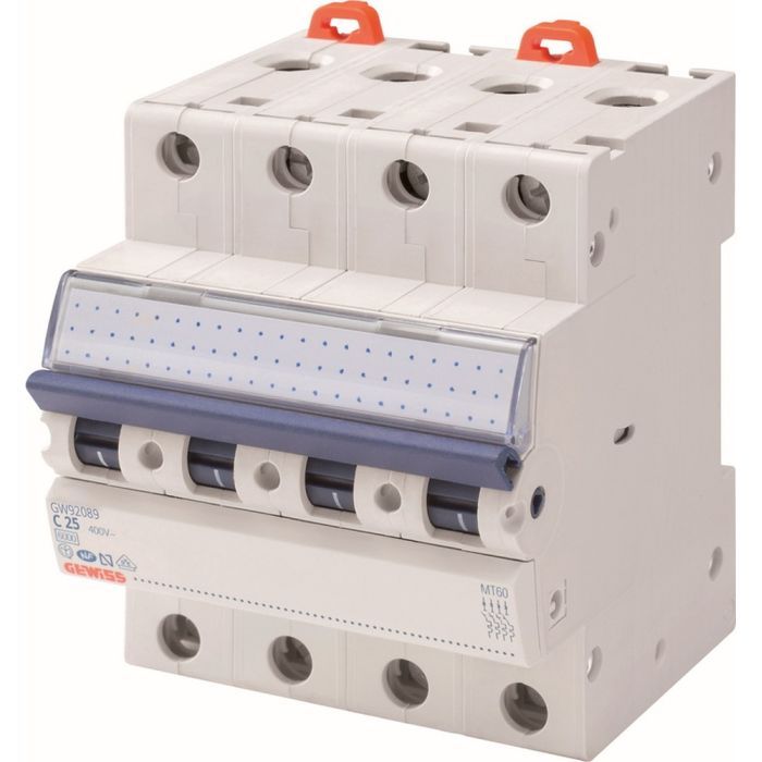 Автоматический выключатель GEWISS 4-п. 25A 6kA С Фото