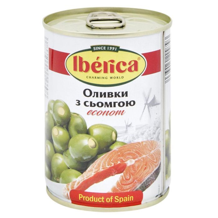 Овощная консервация Iberica Оливки фаршированные семгой 280 г Фото