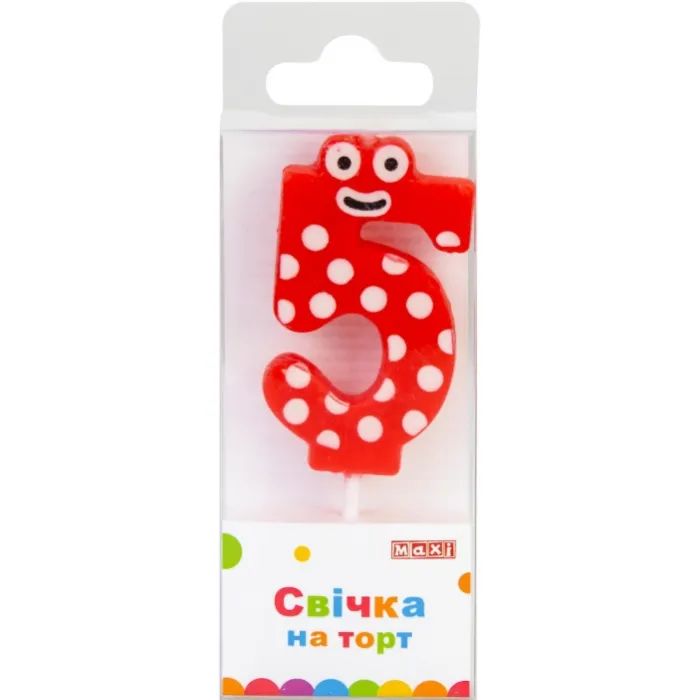 Свеча Maxi "5" 4,5 см, на торт Фото