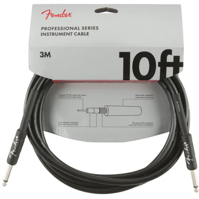 Инструментальный кабель Fender Cable Professional Series 10' Black Фото