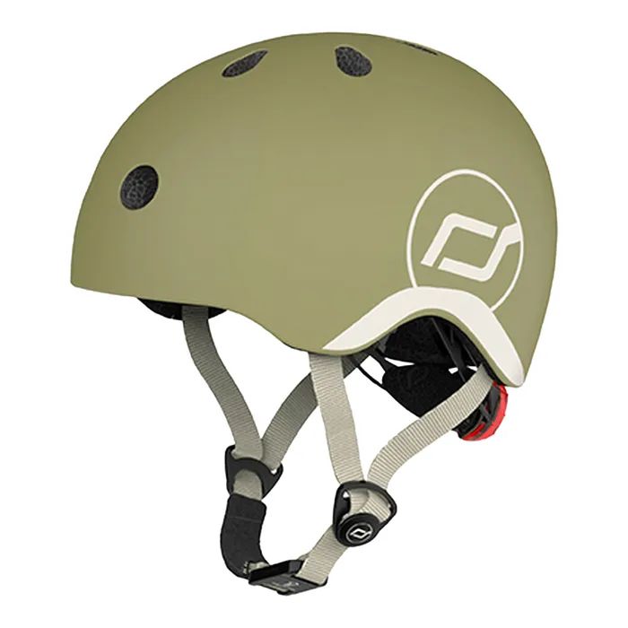 Шлем Scoot&Ride оливковий з ліхтариком 45-51см Фото