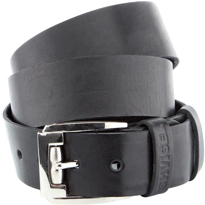 Ремень Shvigel Мужской кожаный Черный Фото