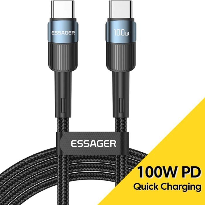 Дата кабель Essager USB-C to USB-C 1.0m 100W blue Фото