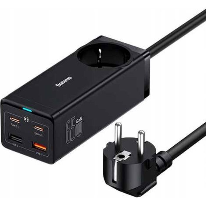 Зарядное устройство Baseus AC + 2xUSB-C 65W + 2xUSB black Фото