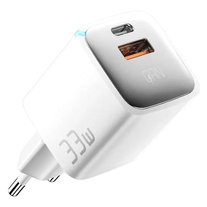 Зарядное устройство Essager 1xUSB + 1xUSB-C 33W GaN white Фото