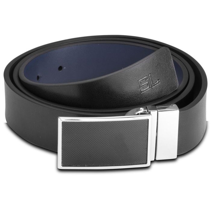 Ремень Semi Line Чоловічий Шкіряний Black/Blue Фото
