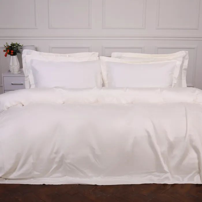 Постельное белье MirSon Tencel №01 White 175х210 двуспальный Фото