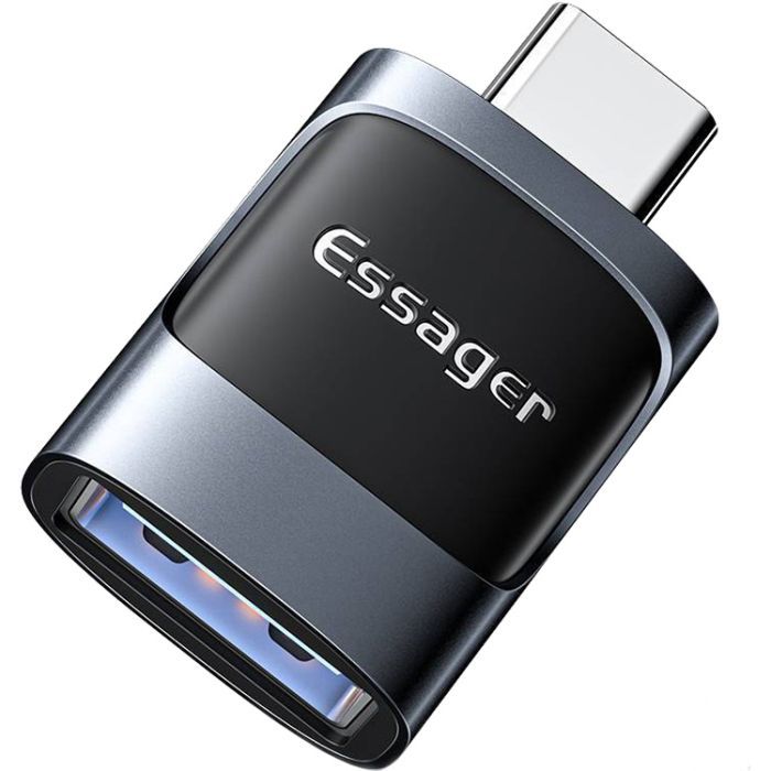 Переходник Essager OTG USB 3.0 AF to USB-C gray Фото