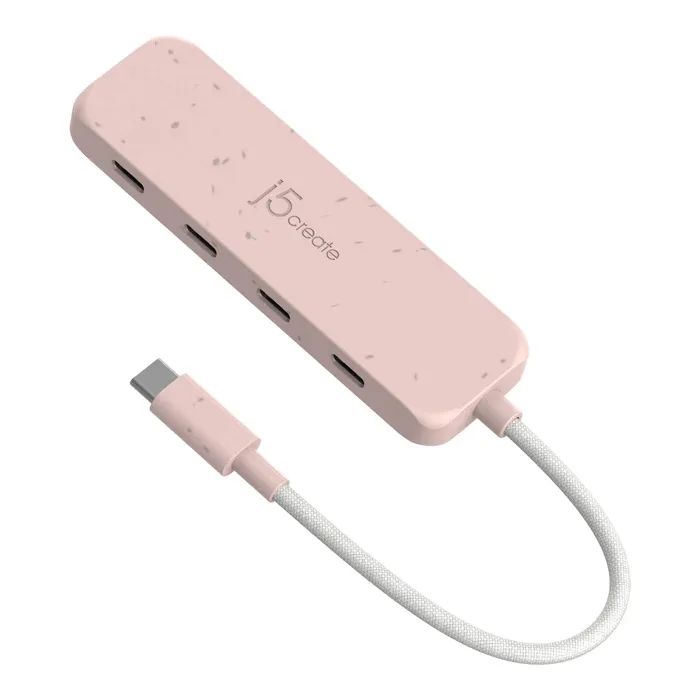 Концентратор J5create USB-C to 4xUSB-C 3.2 10Gbps rose Фото