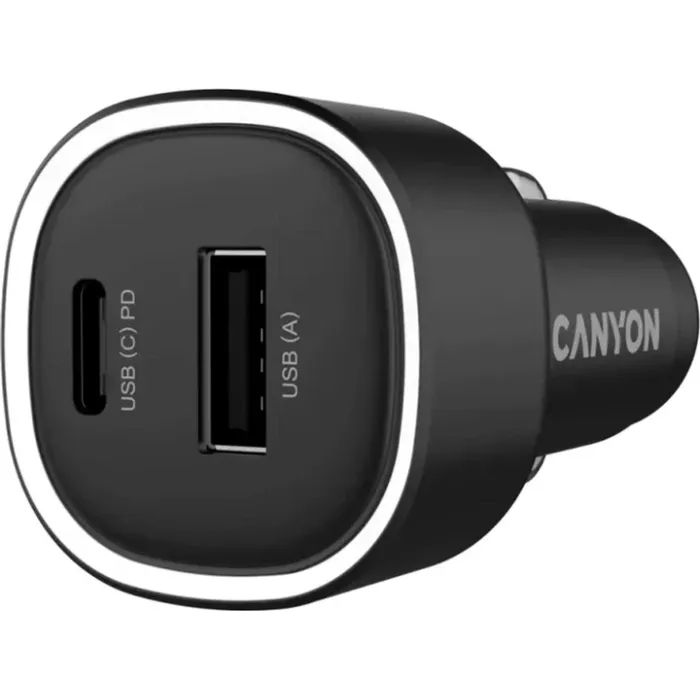Зарядное устройство Canyon 1xUSB + 1xUSB-C PD48W black Фото