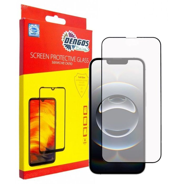 Стекло защитное Dengos Full Glue iPhone 16e Black Фото
