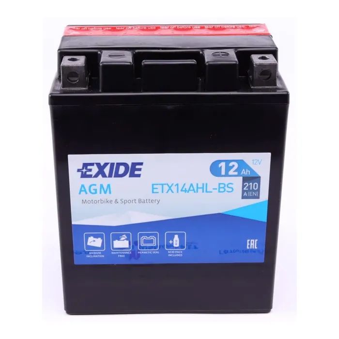 Аккумулятор автомобильный EXIDE AGM 12Ah (+/-) (210EN) Фото